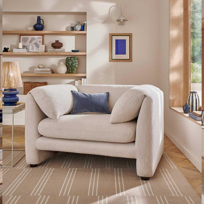 Chester Single Seater Armchair Boucle Fabric Cream