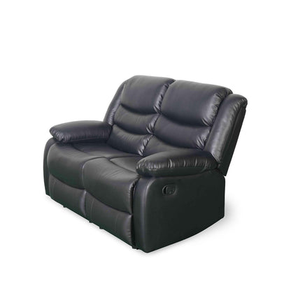 Cortland Leather Look 2 Seater Manual Reclining Sofa Black or Brown