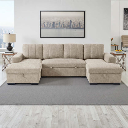 Comaro U Shaped Sofa Bed 5 Seater with Twin Storage Chaises