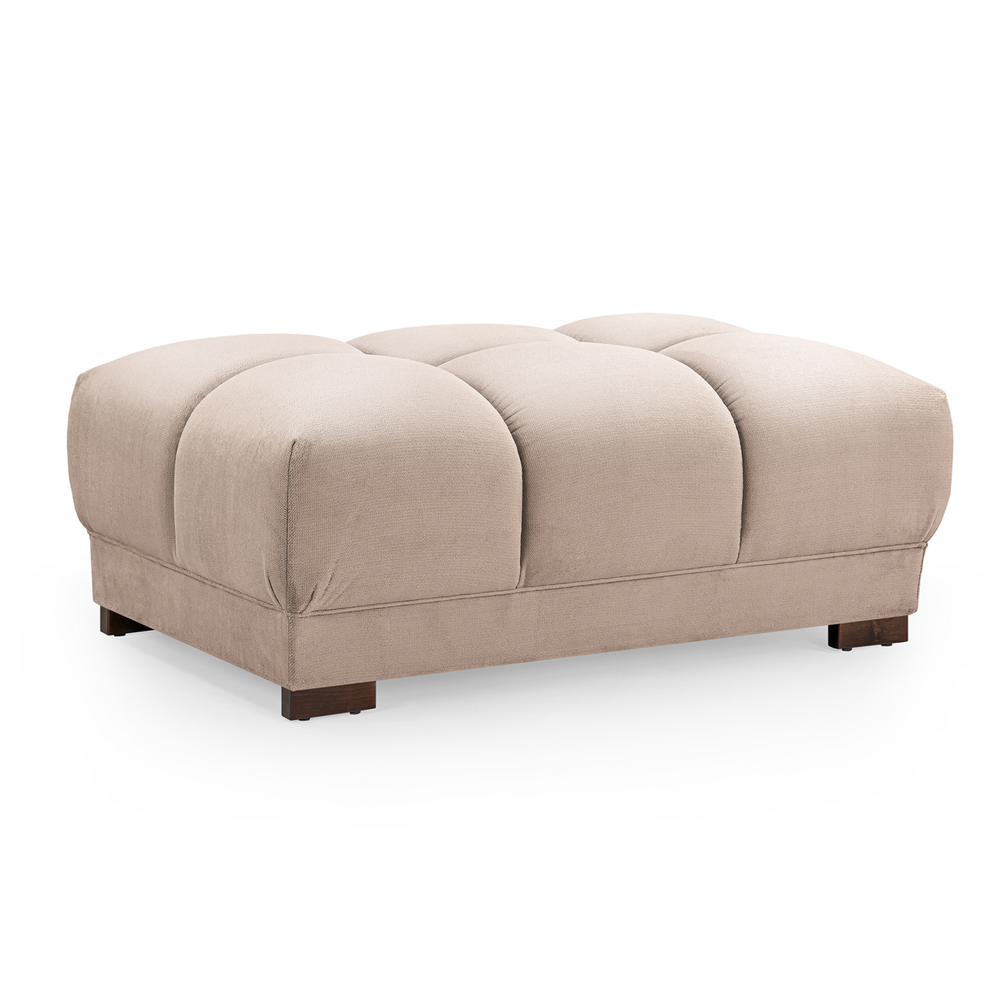 Zura Plush Velvet Large Footstool Sofa Accessory | Cream, Grey or Mocha