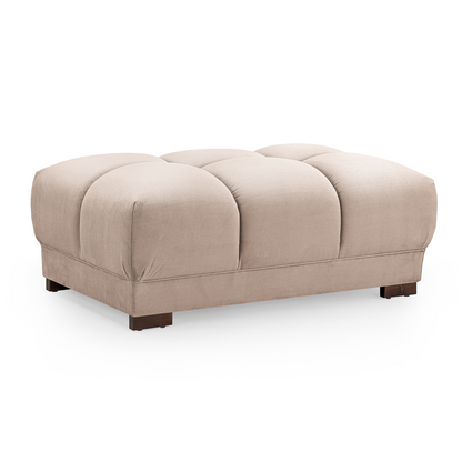 Zura Plush Velvet Large Footstool Sofa Accessory | Cream, Grey or Mocha