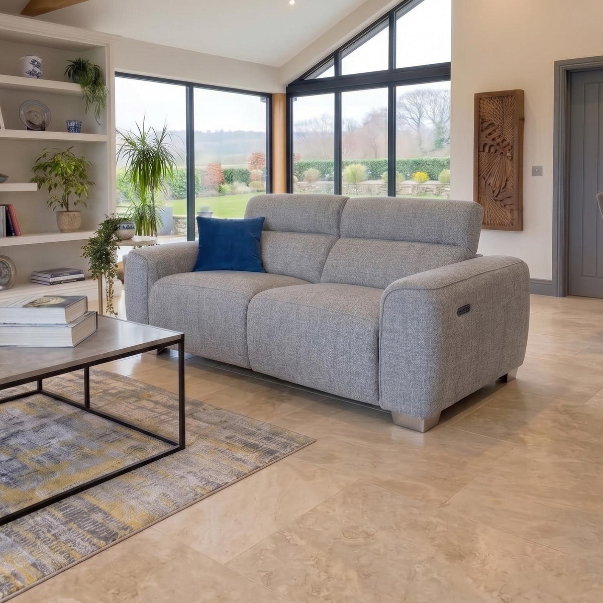 Tisbury 2 Seater Electric Recliner Sofa USB-C Beige or Grey