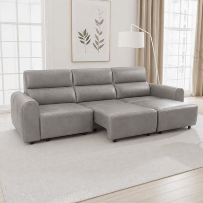 Corby 3 Seater Electric Recliner Sofa Leather Look High Back Design