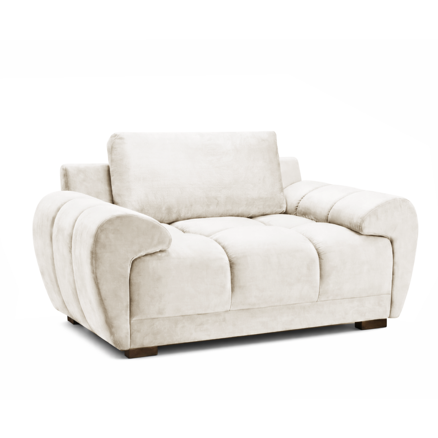Zura Plush Velvet Large Armchair | Cream, Grey or Mocha