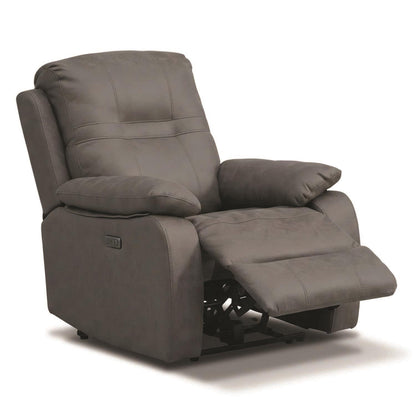 Jax Grey Fabric Electric Power Reclining Armchair Single Seater