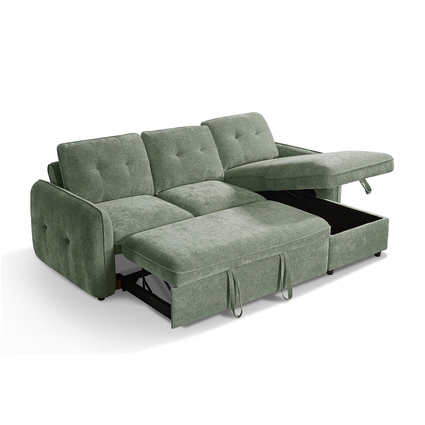 Seattle L Shaped 4 Seater Fabric Corner Sofa Bed