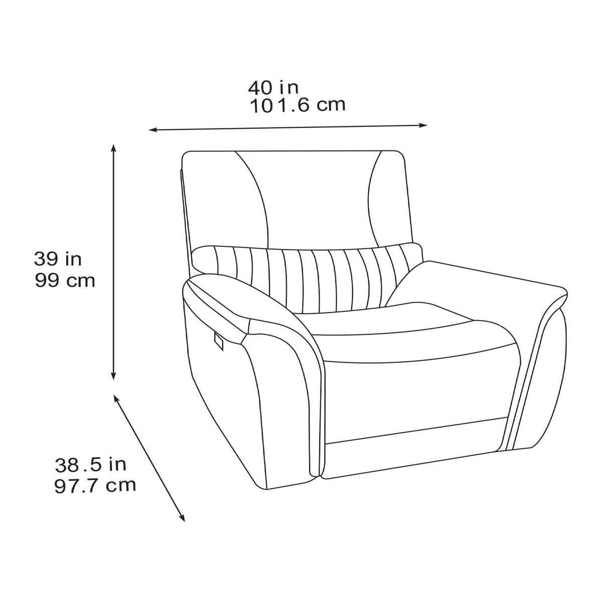 Hoxley Electric Reclining 3 Piece Sofa Suite 3 + 1 + 1 Charcoal