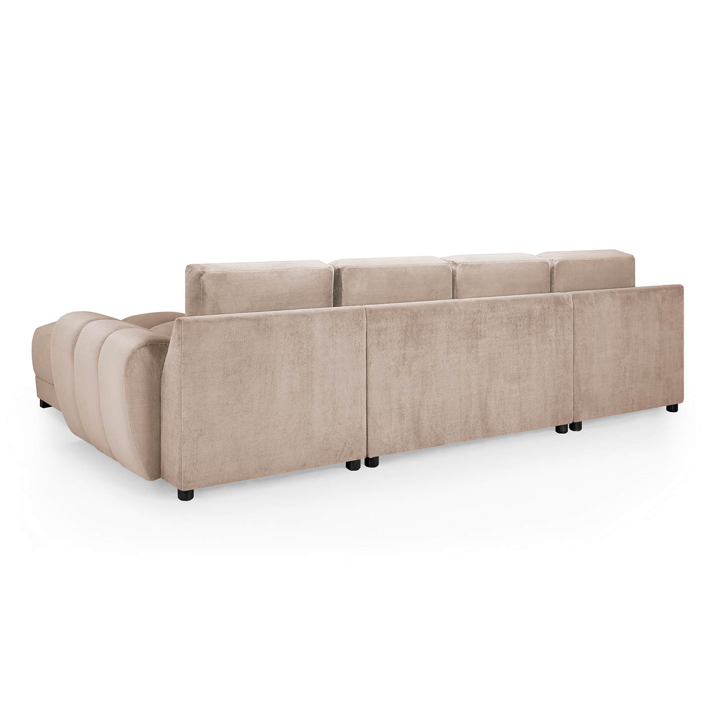 Zura Plush Velvet Large U Shaped 4 - 5 Seater Sofa  | Cream, Grey or Mocha