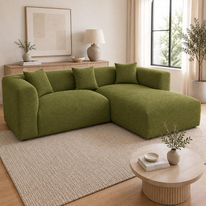Ely Cloud Chaise L-Shaped Corner Sofa, Linen Fabric, LHF or RHF