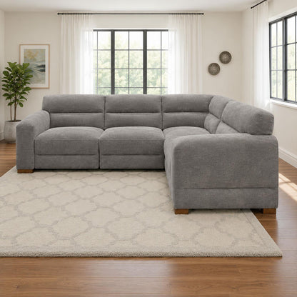 Clifton Universal Corner Sofa Soft Fabric Grey Green Charcoal