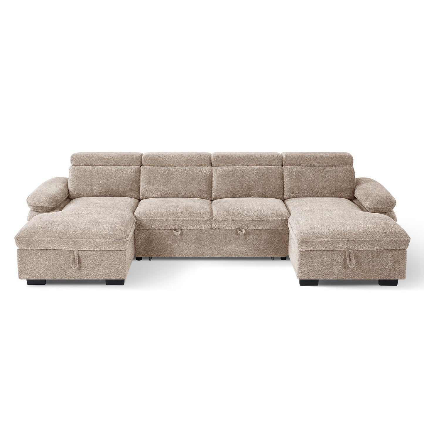 Blake U Shaped 5 Seater Fabric Corner Sofa Bed