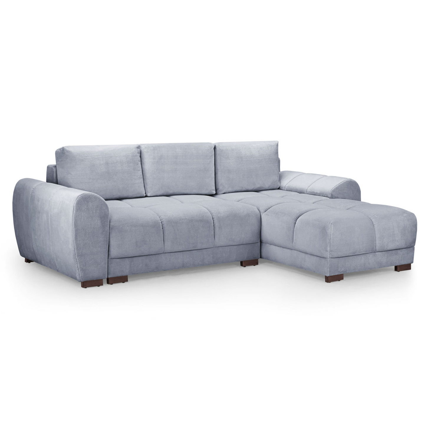 Zura Plush Velvet Large 3 Seater L Shaped Universal Corner Sofa Bed
