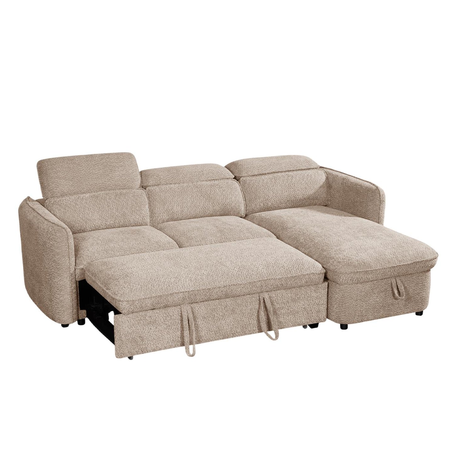 Ria L Shaped 4 Seater Fabric Corner Sofa Bed