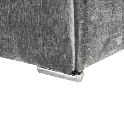 Monza L Shaped Chenille Fabric Beige Grey 4 Seater Corner Sofa LH