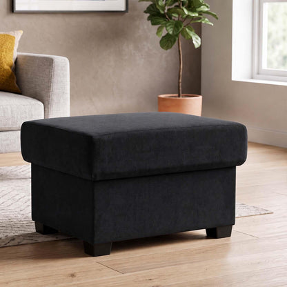 Milan Footstool With Storage Black Grey Mink