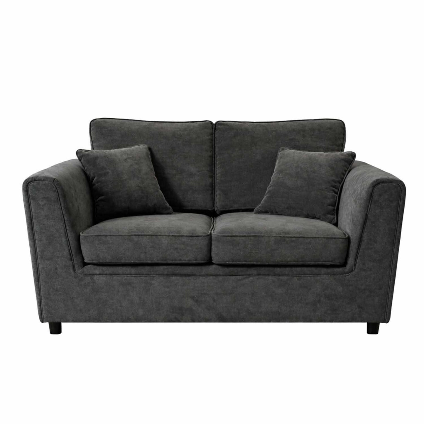 Ascot 3 + 2 Seater Sofa Set Chenille Fabric Beige Charcoal