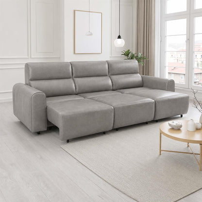 Corby 3 Seater Electric Recliner Sofa Leather Look High Back Design