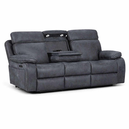 Tokyo LeatherAire Grey 3 + 1 + 1 Electric Recliner Sofas