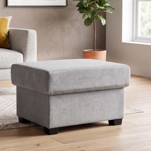 Milan Footstool With Storage Black Grey Mink