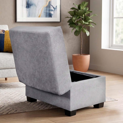 Milan Footstool With Storage Black Grey Mink