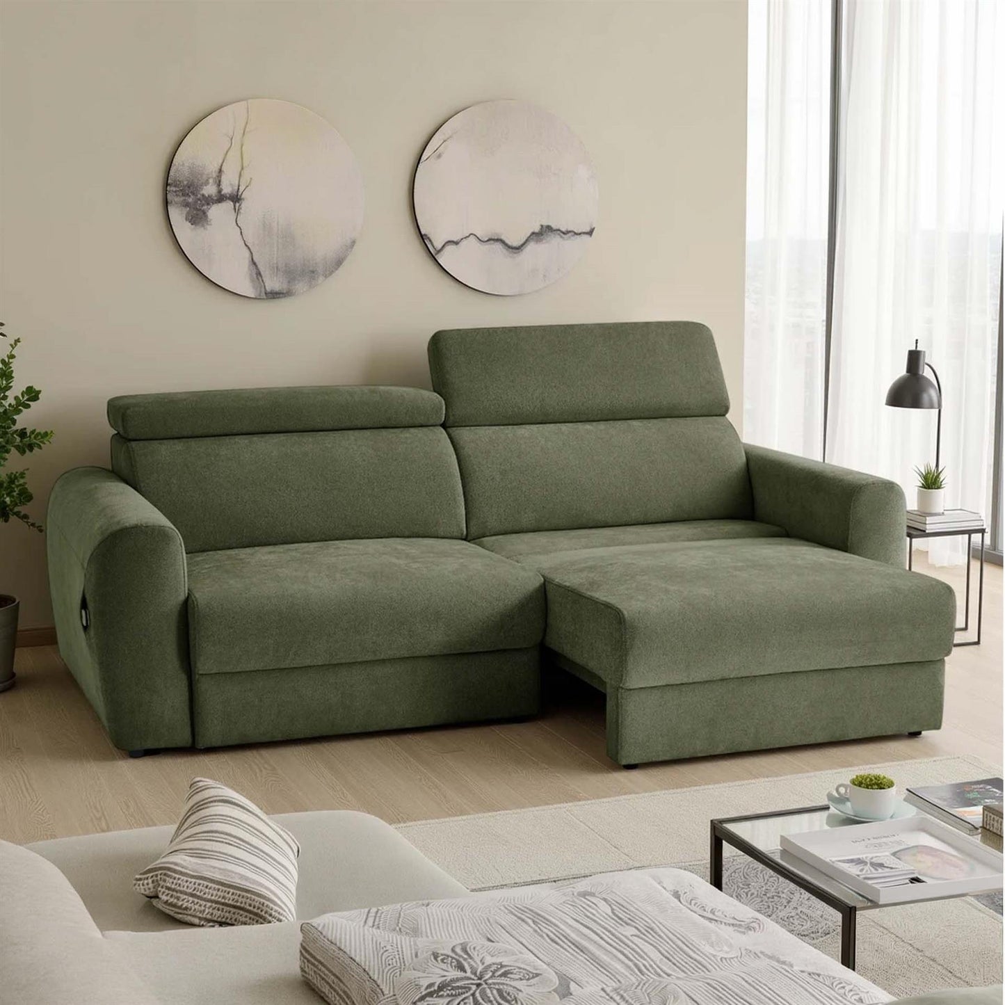 Dawson 3 Seater Electric Sofa Bed with Power Sliding Seats & Headrests