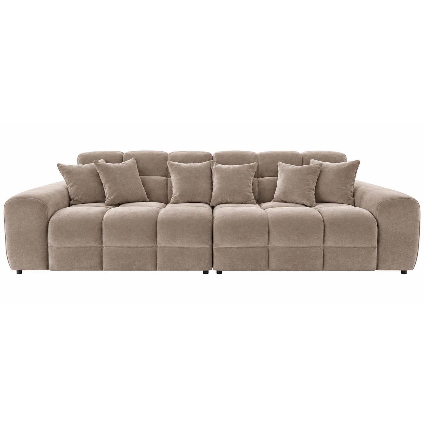 Jenson 4 Seater Plush Velvet Sofa with Deep Seats & Boxed Arms