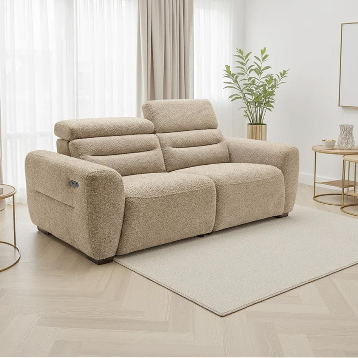 Thornton 3 Piece Electric Recliner Sofa Suite Boucle Beige or Grey