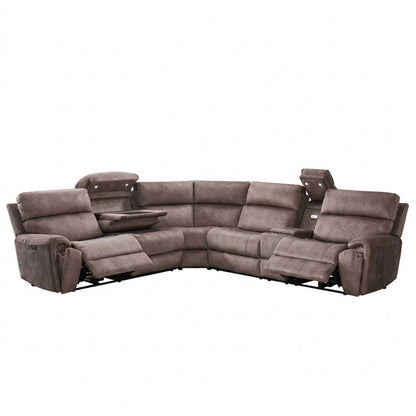 Valtos 2 Corner 2 Fabric Electric Reclining Corner sofa Grey or Brown