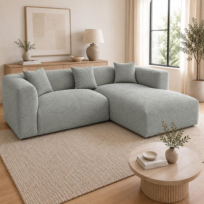 Ely Cloud Chaise L-Shaped Corner Sofa, Linen Fabric, LHF or RHF