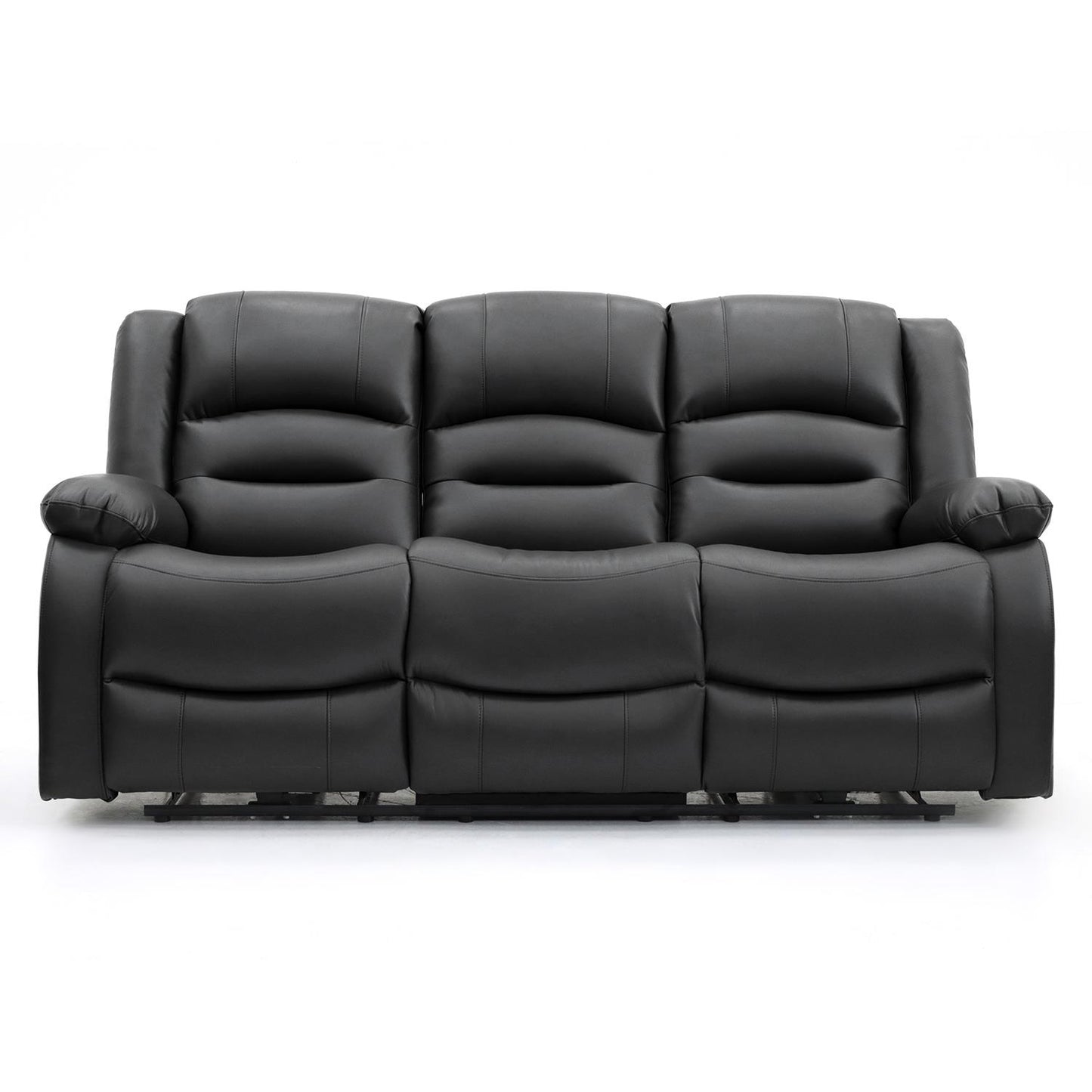 Arlo Black or Grey Leather Like Electric Reclining Sofa Suite 3 + 2 USB + Drinks Tray