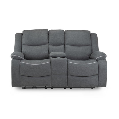 Harlow Graphite Grey Fabric 3 + 2 Electric Reclining Sofa Suite
