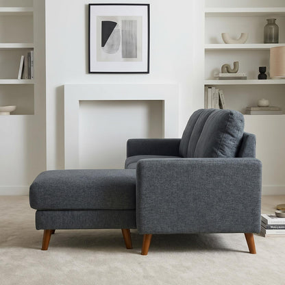 Jasper Universal Corner Sofa Reversible Chaise Dark Grey Grey Beige