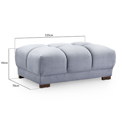 Zura Plush Velvet Large Footstool Sofa Accessory | Cream, Grey or Mocha
