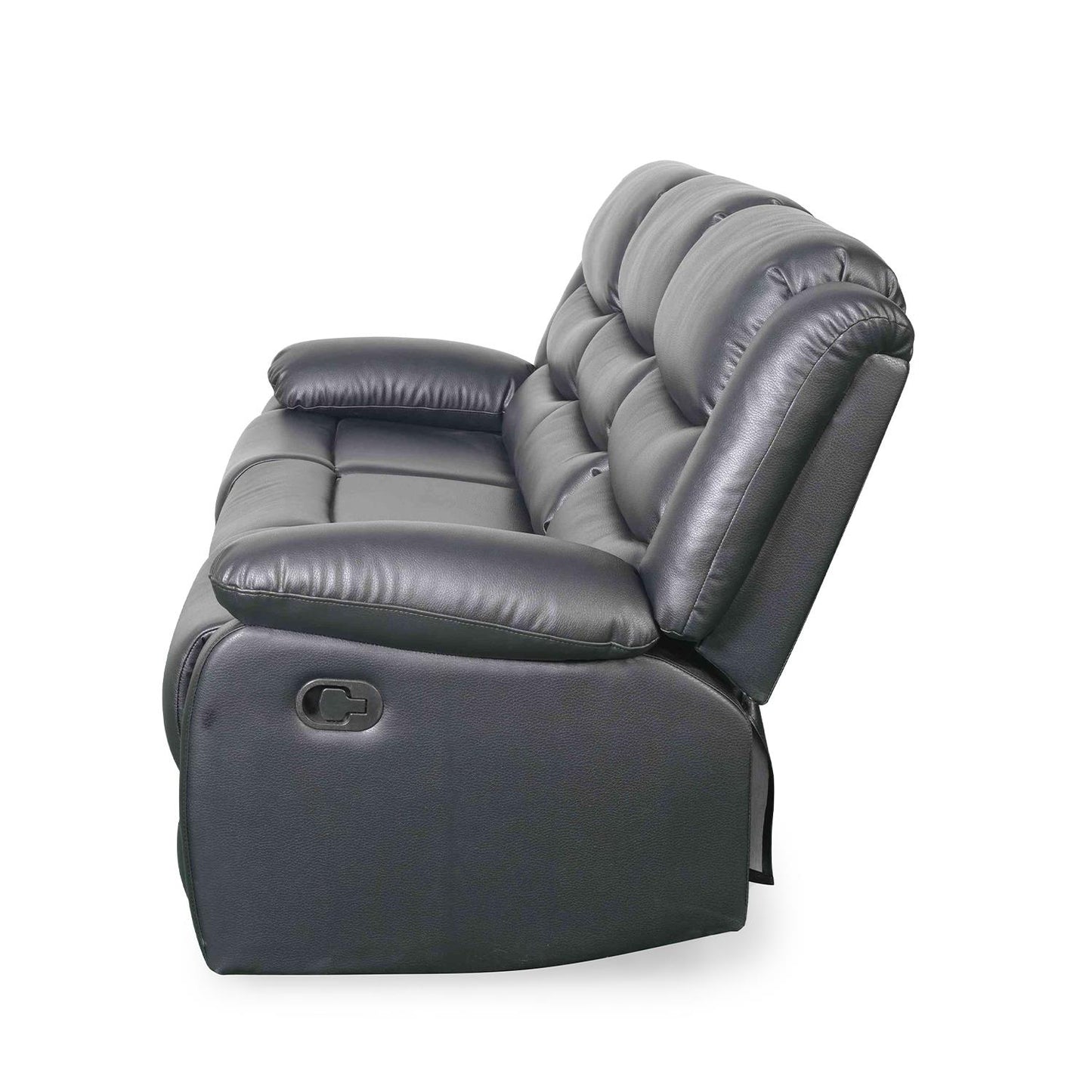 Cortland Leather Look 3 Seater Manual Reclining Sofa Black or Brown