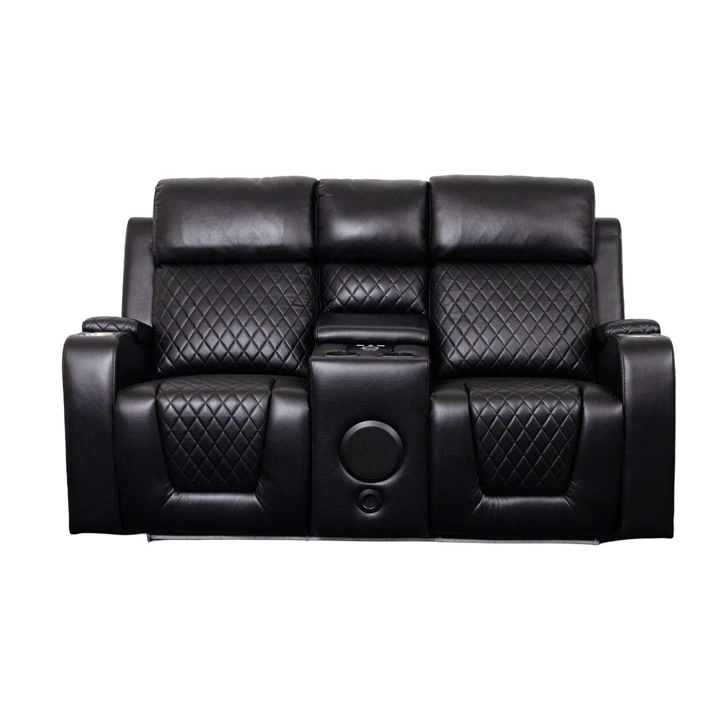 Felix Black or Grey Leather Electric Reclining Sofa Suite USB Cup Holder