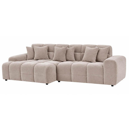 Jenson Plush Velvet Corner Sofa Left Right Hand Facing with Chaise