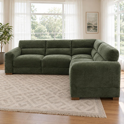 Clifton Universal Corner Sofa Soft Fabric Grey Green Charcoal