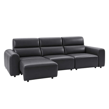 Corby 3 Seater Electric Recliner Sofa Leather Look High Back Design