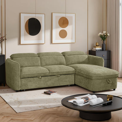 Ria L Shaped 4 Seater Fabric Corner Sofa Bed