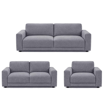 Melrose Woven Fabric 3 + 2 + 1 Three Piece Sofa Suite Beige or Grey