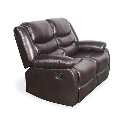 Cortland Leather Look 2 Seater Manual Reclining Sofa Black or Brown