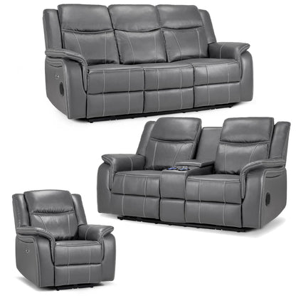 Orlando Leather 3 Piece Electric Reclining Sofas 3 + 2 + 1