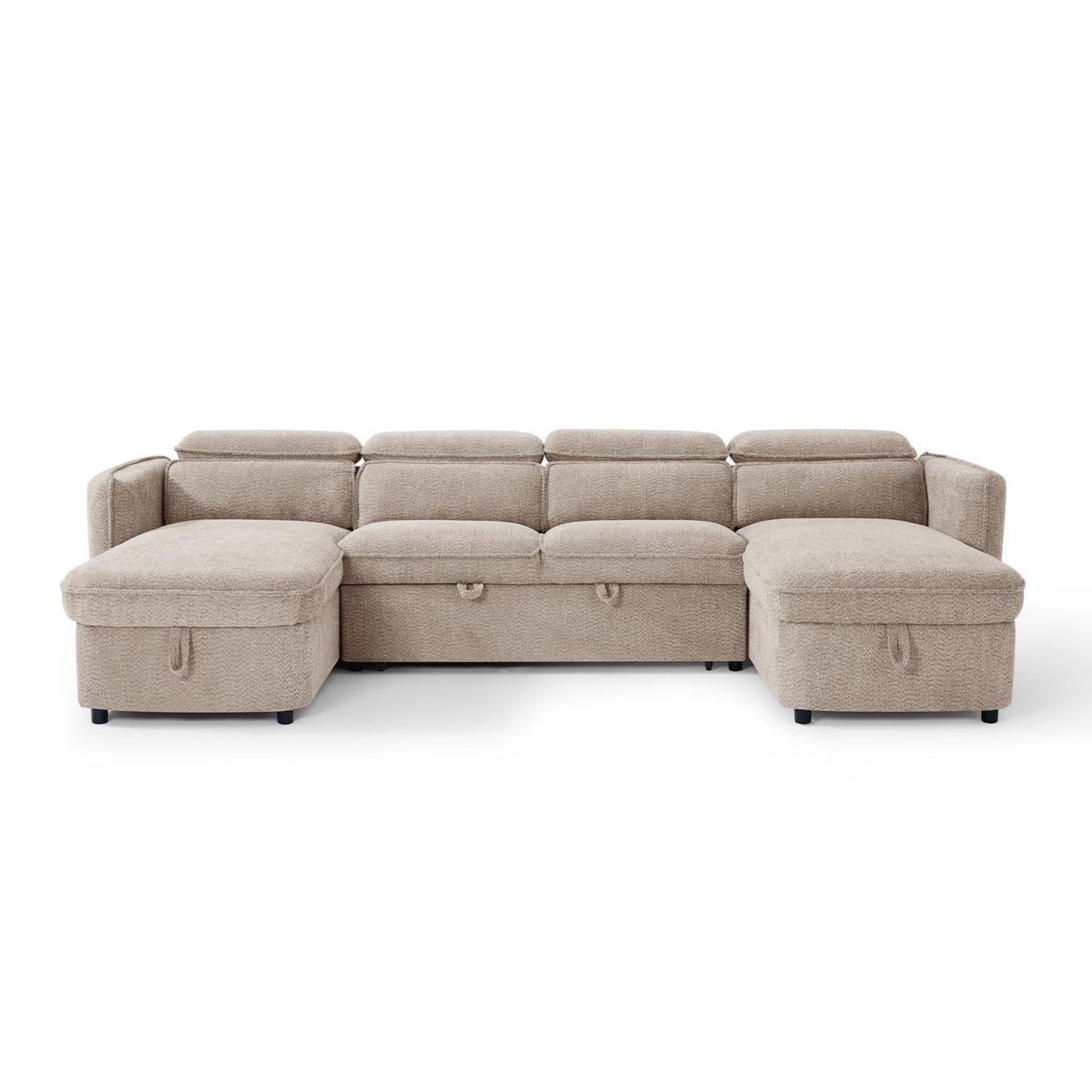 Ria Large 4 5 Seater Fabric U Shaped Sofa Bed Tilting Headrest Storage