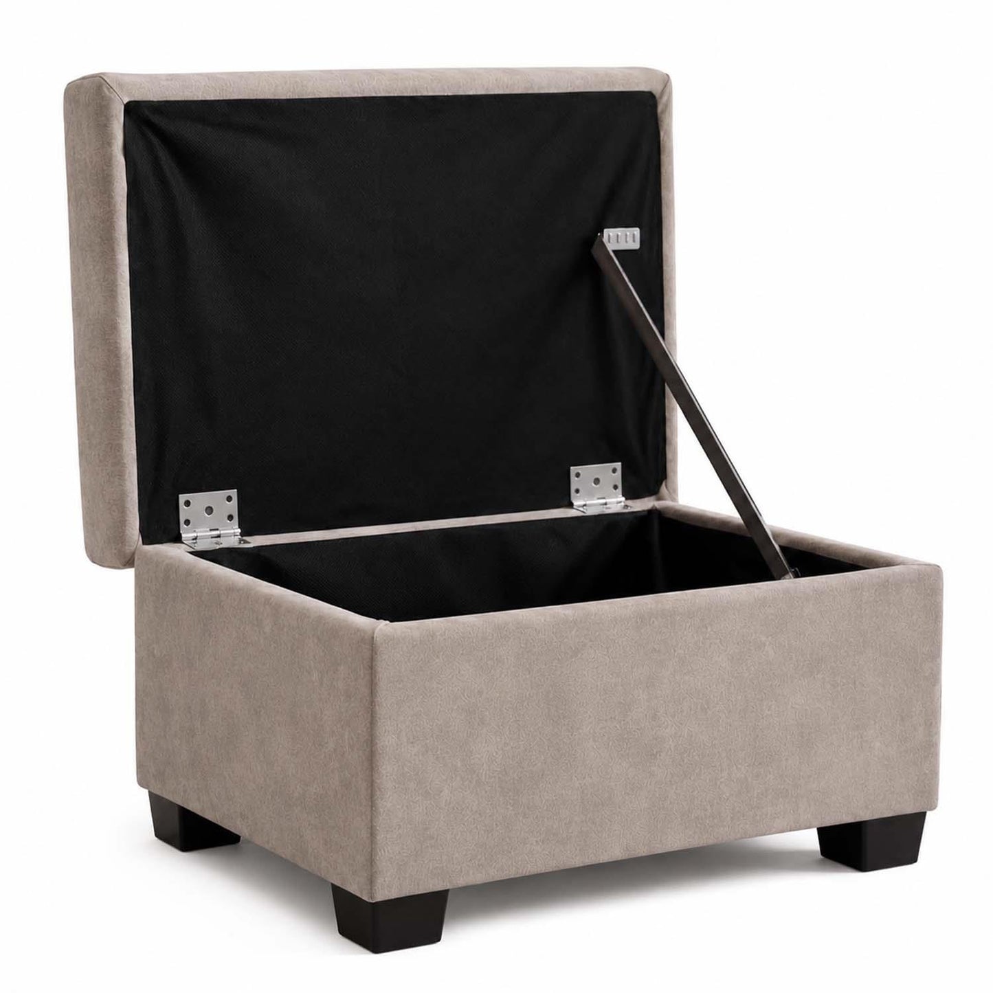 Milan Footstool With Storage Black Grey Mink