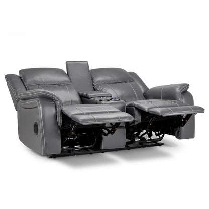 Orlando Black or Grey Leather Electric Reclining Sofa Suite 3 + 2