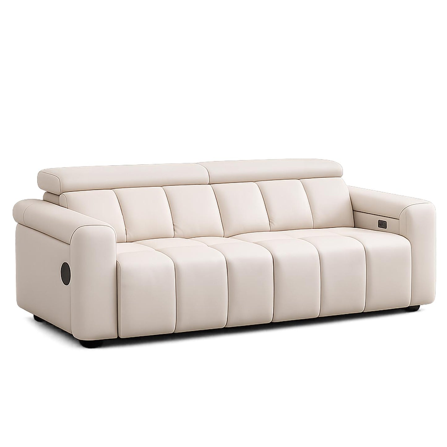 Delilah Electric Reclining Cream Oslo 3 Seater Sofa With Soundbar