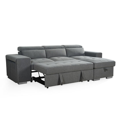 Astrix Grey Fabric Universal Corner 3-4 Seater Sofa Bed