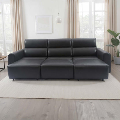 Corby 3 Seater Electric Recliner Sofa Leather Look High Back Design
