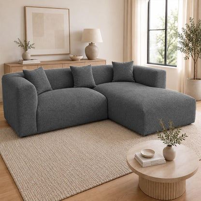 Ely Cloud Chaise L-Shaped Corner Sofa, Linen Fabric, LHF or RHF
