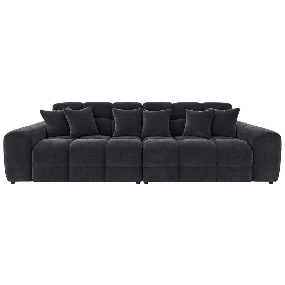 Jenson 4 Seater Plush Velvet Sofa with Deep Seats & Boxed Arms